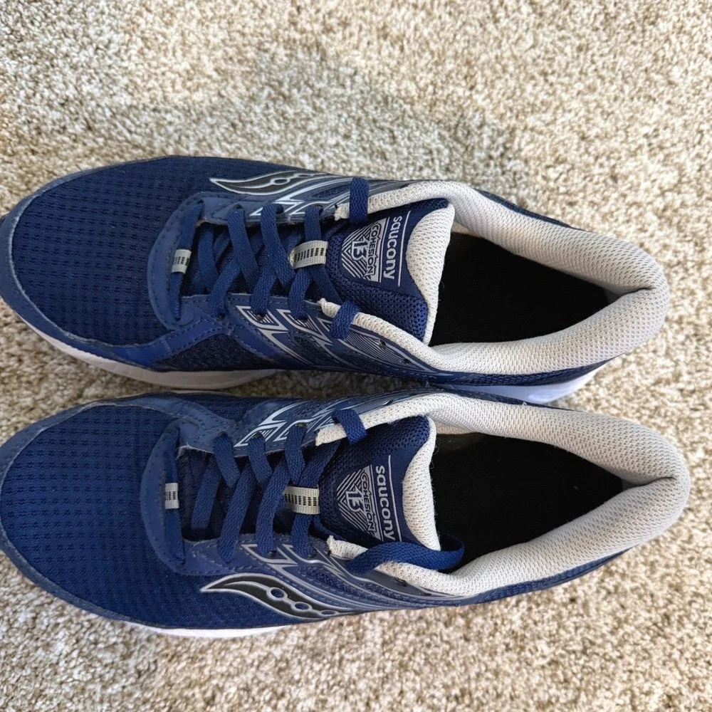 Saucony Cohesion 13 Mens Running‎ Shoes Navy Blue Silver S20559-22 Size 10.5